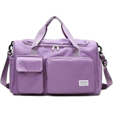 Imagem de Bolsa de Viagem Feminina co porta t?nis, Grande Capacidade, Bolsa de Ombro e Academia (lilas)