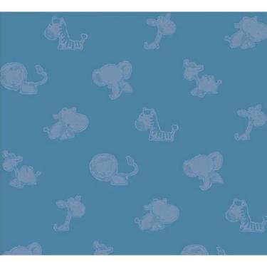Imagem de Papel de Parede Safari Friends Infantil Azul SF6226