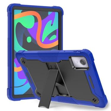 Imagem de YOUULAR Capa para tablet para Lenovo Tab M11 2024 de 11 polegadas com suporte integrado para uso pesado híbrido rígido de grau militar à prova de choque, preto + azul
