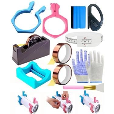 Imagem de Majreey Ferramenta de grampo de copo em branco de sublimação, para blanks de sublimação de 590 ml, luvas resistentes ao calor, sublimação de fita térmica, kit de sublimação de dispensador de fita