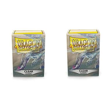 Imagem de 2 Packs Dragon Shield Classic Clear Standard Size 100 ct Card Sleeves Individual Pack