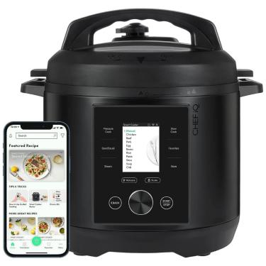 Imagem de Panela de Pressão Elétrica Inteligente com APP 300 Receitas WIFI, 5.6 Litros, 110V 1000W, CHEF iQ Smart, Preto