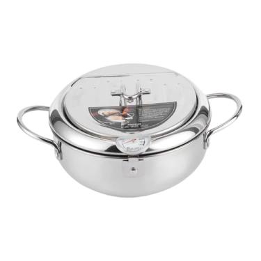 Imagem de IEUDNS Fritadeira, Frigideira Japonesa de aço Inoxidável, Frigideira para Cozinha, Batatas Fritas Francesas, Frango Frito, 20x20x8cm