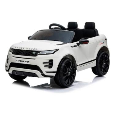 Imagem de Carro Elétrico Infantil Range Rover Evoque, com Dvd, bancos em couro pneu de borracha, Linha Premium, Branco