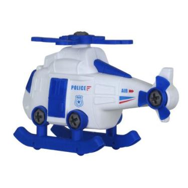 Imagem de Kit Brinquedo Monta Desmonta Policial Helicóptero Carro Moto. - DM TOY