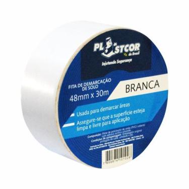 Imagem de Fita Adesiva Demarcação Branca 48 x 30m - Plastcor