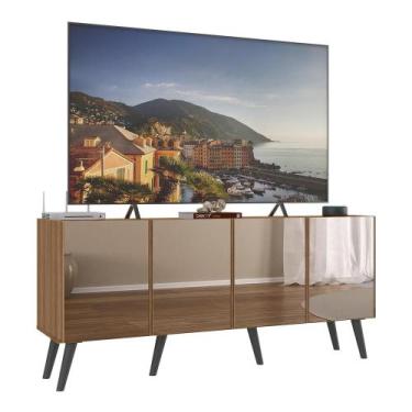 Imagem de Rack TV até 50 Polegadas 4 Portas Retrô com Espelhos Multimóveis MP108