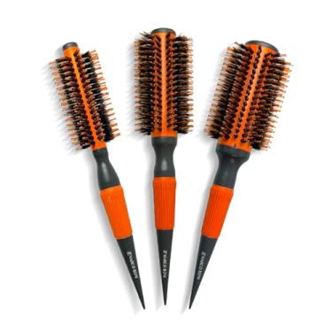 Imagem de Kit com 3 Escovas de Cabelo Profissionais Thermal Ceramic Orange – Tecnologia Térmica para Secagem Rápida e Efeito Duradouro, Ideal para Modelagem, Volume e Redução de Frizz