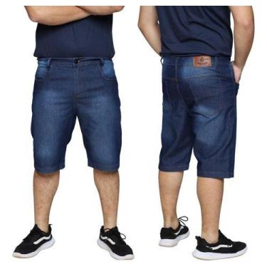 Imagem de Kit 2 Bermudas Jeans Masculina Tradicional Slim Premium Algodão Lycra 