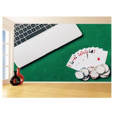 Imagem de Papel De Parede 3D Salão De Jogos Cartas Poker 3,5M Jcs88 - Você Decor