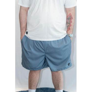 Imagem de Bermuda Short Masculino Plus Size Lisa Cinza com Elástico - Warden, Ci