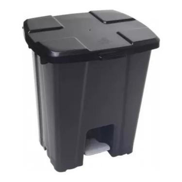 Imagem de Lixeira quadrada 60L com pedal - JSN, Preto