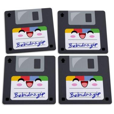 Imagem de Jogo de Porta Copos Floppy Disk Disquetes Bebidas.zip - 4 peças - Yaay