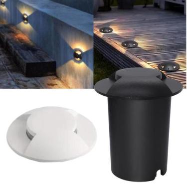 Imagem de 2 Balizadores Spot Led SMD 1W Com 2 Fachos Foco De Luz Angular (Branco