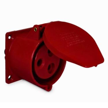 Imagem de Tomada de Embutir Industrial 380Vca Vermelho 32A 9H 2P+T
