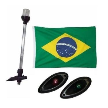 Imagem de Kit Luz Alcançado 40cm Led Strobo Olho De Tubarão Bandeira - Noster Ná
