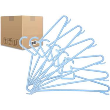 Imagem de Kit 30 Cabides Roupa Infantil Modelo Fixo Bola Azul 8mm - M5 Armarinho