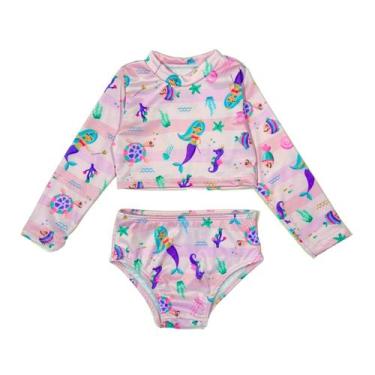 Imagem de Conjunto Infantil Menina Blusa Calcinha Proteção Solar Praia - Jagar, 