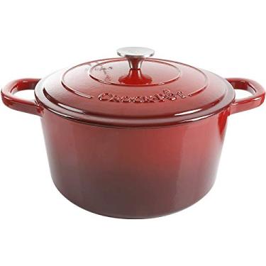 Imagem de Crock Pot Artisan Forno holandês redondo de ferro fundido esmaltado, vermelho