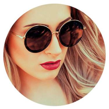 Imagem de Óculos Sol Feminino Armação Blogueira Redondo - anjo da mamãe