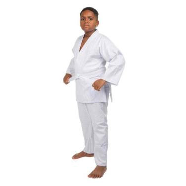 Imagem de Kimono Infantil Haganah Judô Jiu Jitsu Reforçado + Faixa, Branco, M0