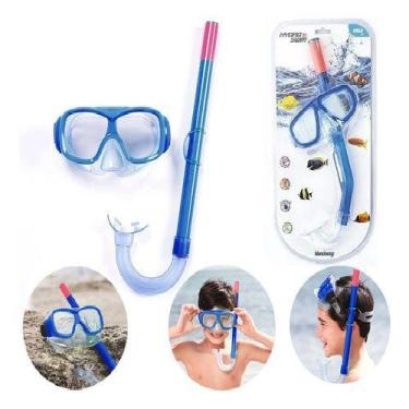 Imagem de Kit Mergulho Máscara Infantil + Snorkel Piscina Mar Praia Segurança Be