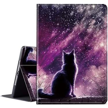 Imagem de BPQOJB Capa para Galaxy Tab A7 Lite com suporte ajustável para Samsung Galaxy Tab A7 Lite 22.1 cm 2021 - Galaxy Cat