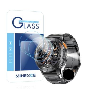 Imagem de MIHENCE Protetor de tela compatível com relógio inteligente SEDSEY/LIGE de 1,43 polegadas, película protetora de vidro temperado antiarranhões 9H para relógios inteligentes militares EF5-L de 1,43