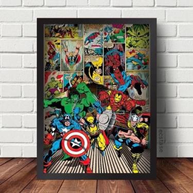 Imagem de Quadro Decorativo Marvel Quadrinhos Super-heróis 20x30cm - CP