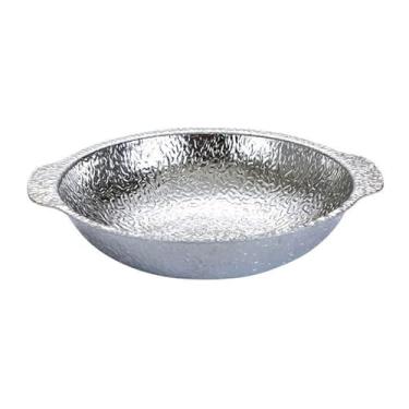 Imagem de Panela Quente Plana Antiaderente de Aço Inoxidável, Distribuição Uniforme de Calor, Panelas Multifuncionais para Uso Comercial de Cozinha Doméstica (Alça dupla de 9,4 pol.)