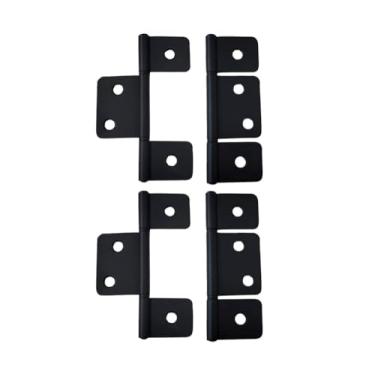 Imagem de QCAA Dobradiça de obturador dobrável de 3-1/5.1 cm Flag Three Leaf para ferragens de armário sem encaixe, preta, feita em Taiwan, pacote com 4