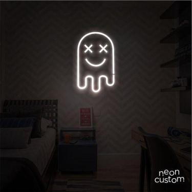 Imagem de luminaria letreiro Neon Led Fantasma 50x30 luminoso decoração p/ selfi