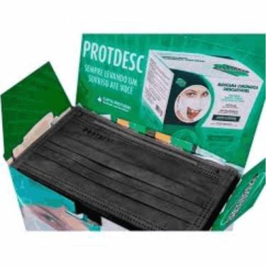 Imagem de Máscara Preta Protdesc Descartável Tripla Filtro Meltblow ( 1 Cx)