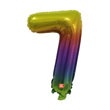 Imagem de Balão Metalizado Números 16" 40cm - Degradê - 01 unidade - Balões São 