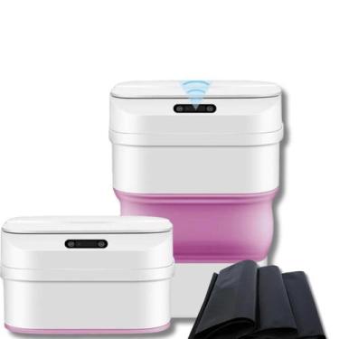 Imagem de Lixeira automática 2 em 1 Retrátil Casa Escritório 8L Com Saco de Lixo