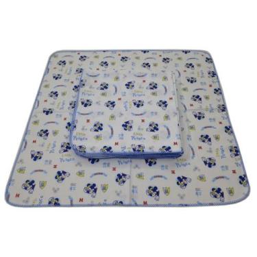Imagem de Cueiro Flanelado Mickey/minnie 80x80cm Com Crochê - Disney, Mickey