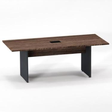 Imagem de Mesa Reunião Power Box Pé Painel P25 Pandin 2,6 M Walnut e Grafito