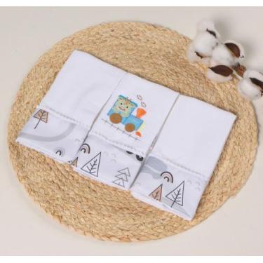 Imagem de Kit Fralda de Boca Bebê 100% Algodão Estampada Variedades Menino - Ben