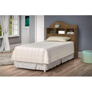 Imagem de Cabeceira para Box de 90cm IRLA Solteiro Retrô com Nichos Porta Objeto