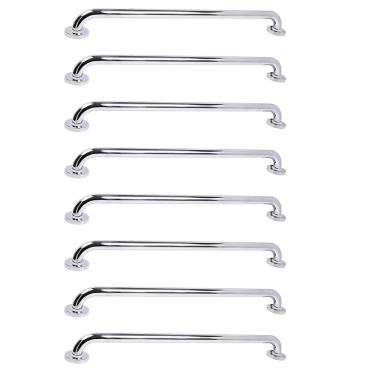 Imagem de Barra de Apoio 70cm Aço Inox Kit 8 Unidades Idoso Deficiente Gestante Criança Casa Banheiro Box Corrimao Proteçao Segurança Acessibilidade Suporte