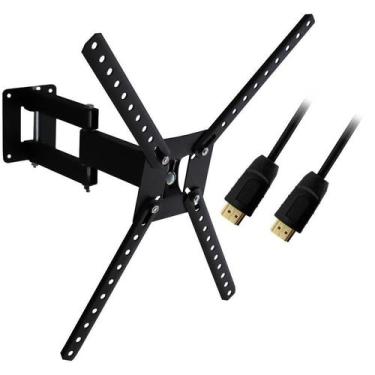 Imagem de Kit Suporte Tv Tri-Articulado 10-55 + Cabo Hdmi 3Mt - DRAIK