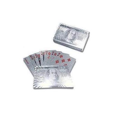 Imagem de Baralho Dourado Resistente Água Anti Rasgo Cartas Jogo Poker - NS, Pra