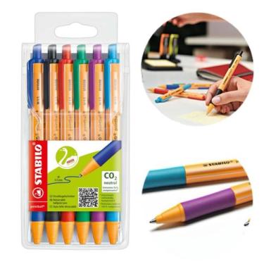 Imagem de Caneta Esferográfica Pointball 0,5 Stabilo Estojo com 6 cores