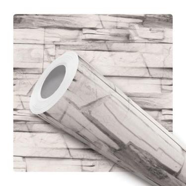 Imagem de Papel De Parede Auto Adesivo Tijolinhos Canjiquinha Mosaico Pedras For