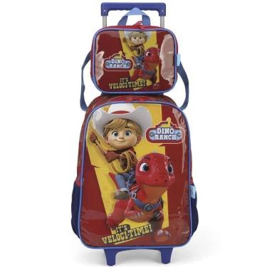 Imagem de Kit Mochila De Rodinhas Lancheira Dino Ranch