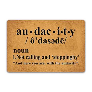 Imagem de LuckyChu Audacity Definition Not Calling Tapete de chão engraçado antiderrapante entrada interna externa banheiro cozinha casa capacho borracha 60 x 40 cm