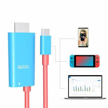 Imagem de CORN Cabo USB-C para HDMI de 2 m para Nintendo Switch NS/OLED, substitui a estação de ancoragem Switch com porta PD de 100 W para laptop/tablet/celular/SteamDeck, 4K a 30 Hz