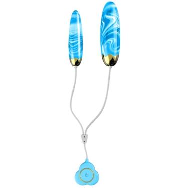 Imagem de Vibrador Bullet Brinquedos Sexuais Femininos, Mini Vibrador com 10 Modos de Vibração, Vibradores de Ovo Duplo Feminino Ponto G Estimulação Clitoriana Mamilo Brinquedos Sexuais Casais, Vibrador com (Cor azul azul)