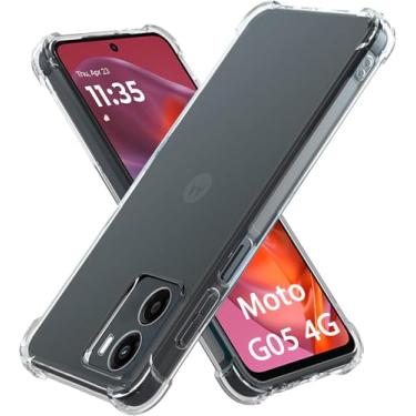 Imagem de USTIYA Capa para Motorola Moto G05 Uso Resistente, Bumper Absorção Choques em TPU Transparente Protector Câmera Espessamento nas Quatro Pontas da Carcasa