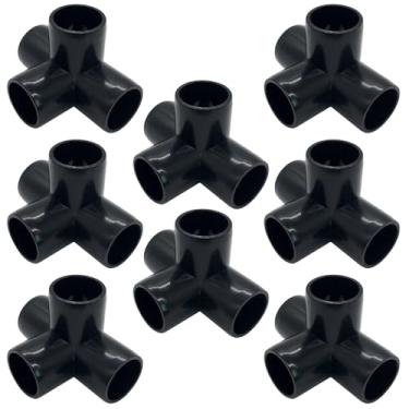 Imagem de ANPTGHT Conector de cotovelo de 4 vias de encaixe de PVC em T de 2,5 cm, saída lateral de cotovelo de grau de mobiliário de 90 graus. Acessórios de canto para construção de móveis de estufa Acessórios